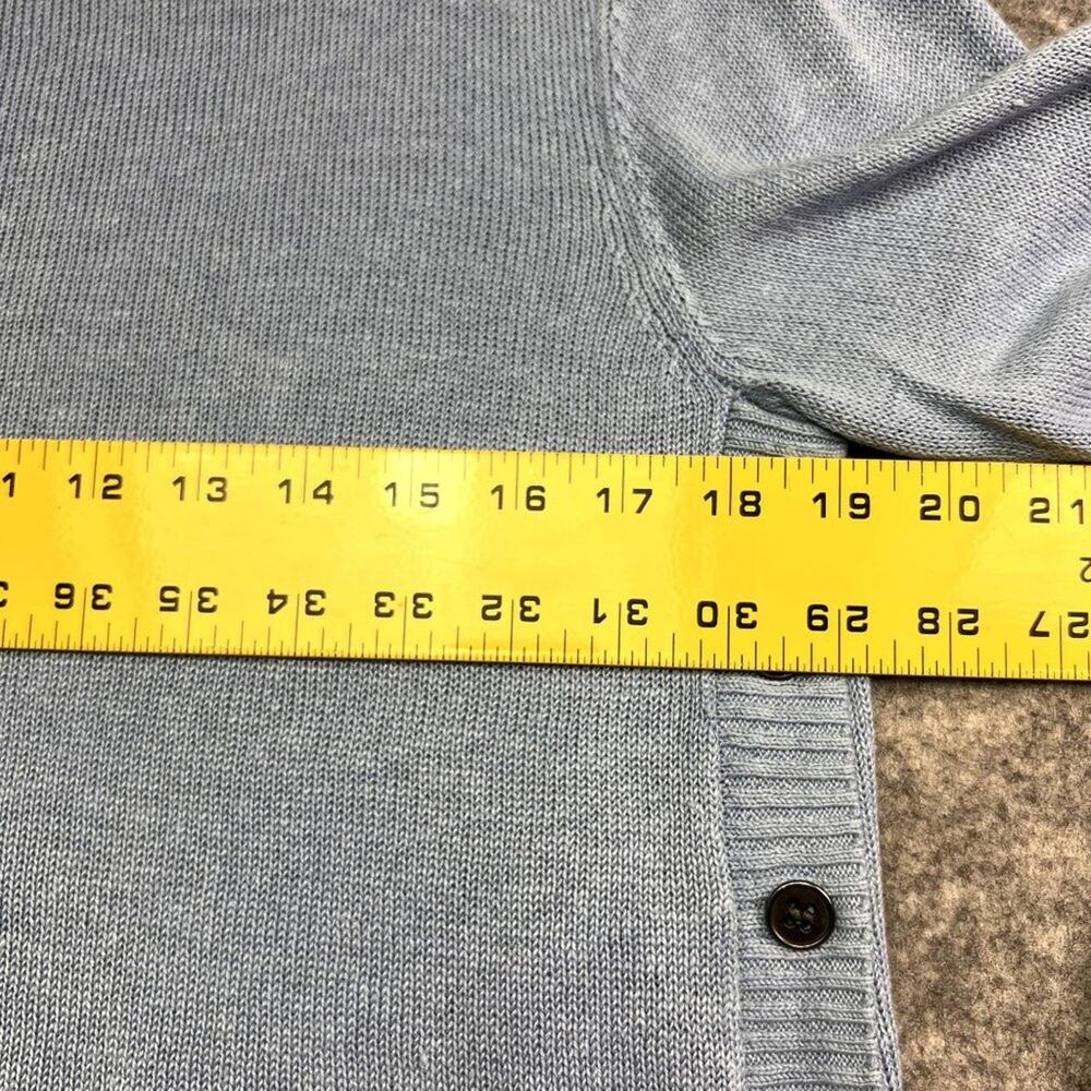 Eileen Fisher Sweater Women's Size Small Blue Organic Linen Button Knit - Picture 7 of 9